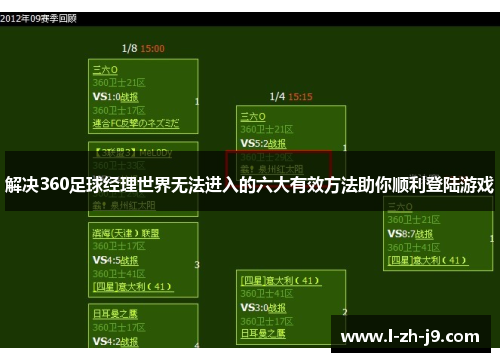 解决360足球经理世界无法进入的六大有效方法助你顺利登陆游戏 解决360足球经理世界无法进入的六大有效方法助你顺利登陆游戏